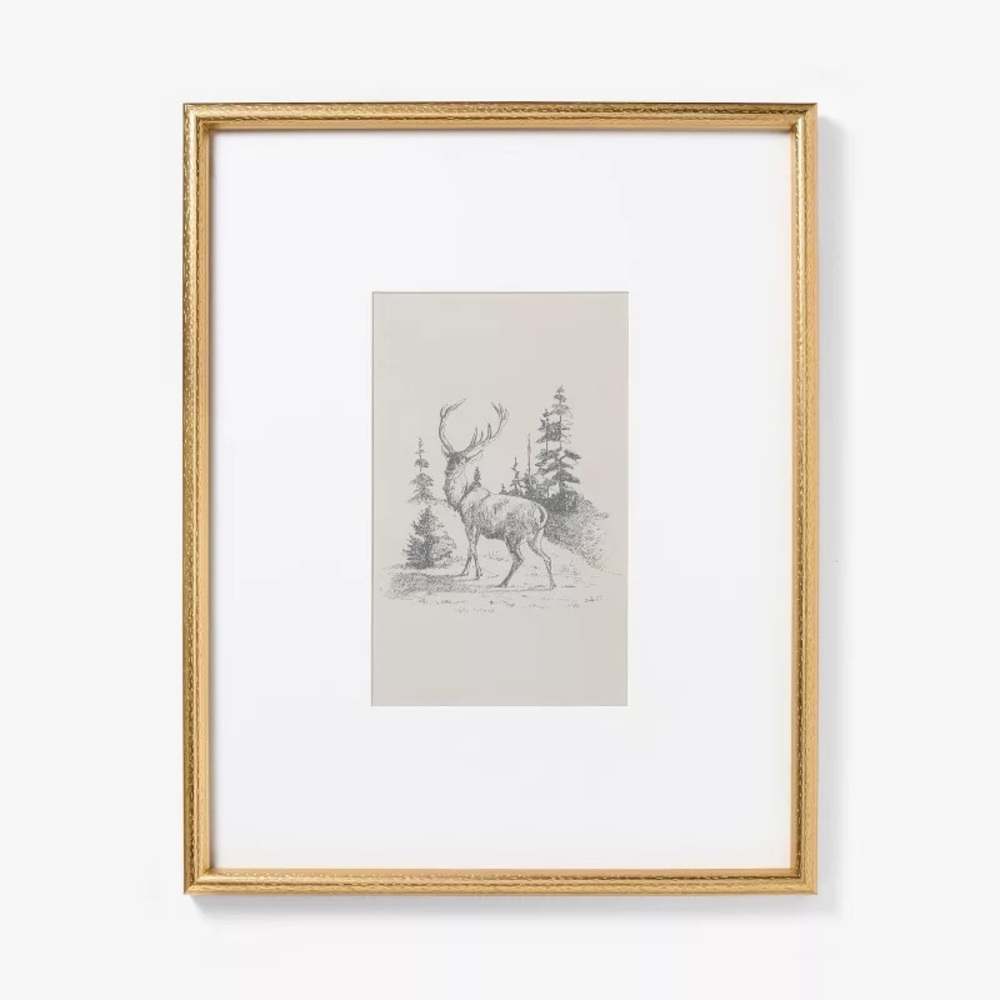 16"x20" Deer Framed Wall Art Print Christmas 2024 - Threshold™ with Studio McGee